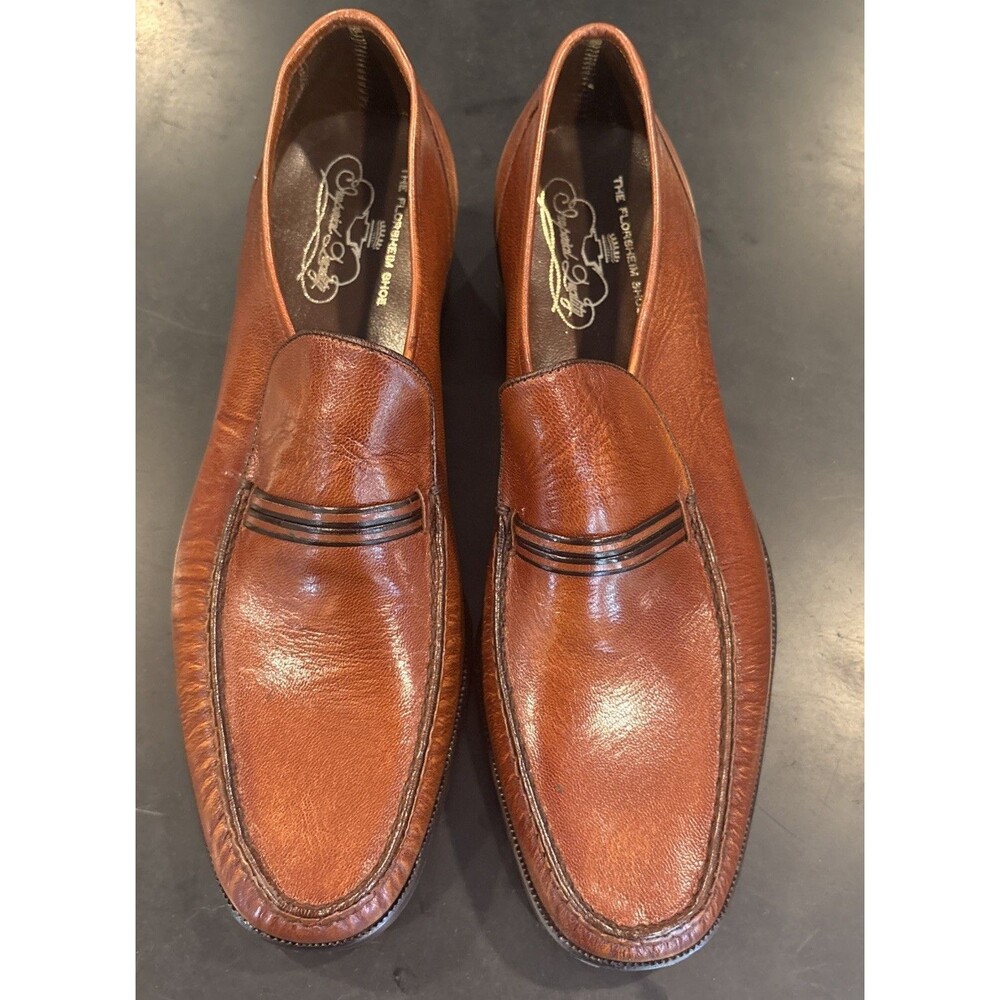 Vtg Florsheim Imperial 93170 Nevada SelfStrap Ant Gold Loafers 11.5B NOS NIB USA